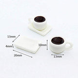 1/12 Scale Wooden Miniature Coffee Cup Saucer Simulation Model DIY Dollhouse Garden Decoration D125-C Useful and Practical