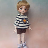 Anime Style Design BJD Dolls Male 1/6 SD Dolls 11.8 Inch Pretty Ball Jointed Doll with Full Set Including Wig Hair, Makeup, Eyes, Clothes, Shoes, Best Christmas Birthday Gift for Girls Kids (Wanzi)