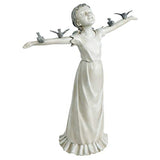 Design Toscano EU340125 Basking in God's Glory Little Girl Outdoor Garden Statue, Large, 29 Inch, Two Tone Stone