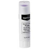 Amazon Basics Washable Liquid School Glue, 5 oz Bottle, Clear, 12-Pack & Purple Washable School Glue Sticks, Dries Clear, 0.24-oz Stick, 30-Pack