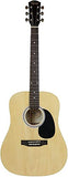 Fender Squier Dreadnought Acoustic Guitar - Natural Bundle with Gig Bag, Tuner, Strings, Strap, Picks, Fender Play Online Lessons, and Austin Bazaar Instructional DVD