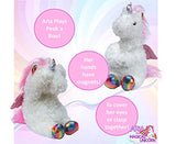 Unicorn Gift for Girls Stuffed Animal Magnetic Peekaboo Paws Plush with Rainbow and Sparkle Shimmer Accents Gift for Girls, Soft and Cuddly with Wings Pony Horse Aria