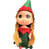 Toddler Elf Doll for Christmas - Mini Holiday Kid Elves - Cute Full Body Real Elfs - Boy - Girl (Green w/Light Braids)