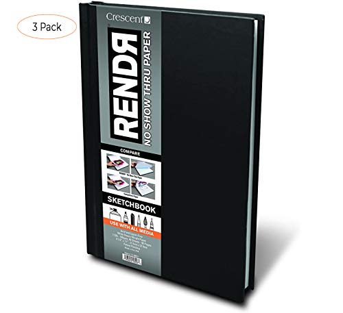 Crescent Creative Products 5.5 8.5-Inch RENDR Hardbound Sketchbook, 5.5" x 8.5" (Three Pack)