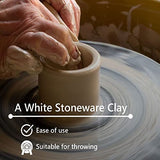 Old Potters Mid High Fire White Stoneware Clay for Pottery | Cone 5 - 10 | Ideal for Wheel Throwing, Hand Building, Sculpting | Great for All Skill Levels | Greenware Clay, 5 lbs
