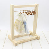 Doll Dress Coat Jacket Organization Shelf with 20pcs Clothes Hangers for Blythe 12inch Dolls Dollhouse Accessories and Furniture