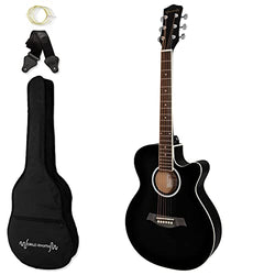 World Rhythm Acoustic Guitar, Right, Black, 3/4 (WR-204)