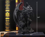 JORAE Winged Gargoyle Statue Outdoor Decor Sitting Guardian Sculpture Halloween Figurines, 9 Inch, Polyresin