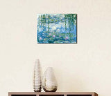 Wieco Art Water Lilies Floral Canvas Prints Wall Art by Claude Monet Famous Oil Paintings Flowers Reproduction for Kitchen Bedroom Bathroom Home Decor Modern Classic Landscape Pictures Giclee Artwork
