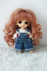 Doll Wigs D20313 Long Princess Wave Mohair BJD Doll Wigs (Dark Pink, 3-4inch)