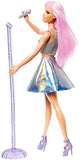 Barbie Pop Star Doll Dressed in Iridescent Skirt with Microphone and Pink Hair, Gift for 3 to 7 Year Olds
