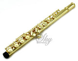 Sky 24k Gold Plated Gold Keys Closed Hole C Flute with 1 Year Manufacturer Warranty, Guarantee Top Quality Sound with Lightweight Case, Cleaning Rod, Cloth, Joint Grease and Screw Driver