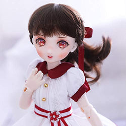 ZDD 1/6 Two-Dimensional Comic Face BJD Doll, Full Set SD Doll 29cm Ball Joint Dolls Simulation Doll Children's Toys with Clothes Wig