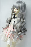 Doll Wigs JD148 7-8inch 18-20CM Grey Long Wave Vora Synthetic Mohair 1/4 MSD BJD Doll Wigs