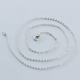 Wholesale 12 PCS Silver Plated Solid Brass Flat Cable Chains Bulk for Jewelry Making 18-30 inches