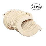 Healifty 24pcs Wood Discs Slices Horseshoe Shape Unfinished Wooden Cutouts Craft DIY Decoration