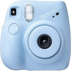 Fujifilm Instax Mini 7+ Camera, Easy to Operate, Portable, Handy Selfie Mirror, Polaroid Camera, Perfect for Beginners and Experts, Sleek and Stylish Design - Light Blue (Renewed)