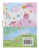 JewelKeeper Rainbow Unicorn Secret Diary, Heart Shaped Lock and Key, Private Journal