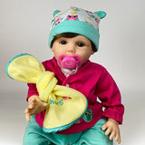 Milidool Reborn Baby Dolls, Realistic Newborn Girl Doll, 22 inch Lifelike Baby Girl with Owl Theme Feeding Toy Accessories