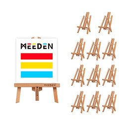 MEEDEN 12" Tall Tabletop Easel, 12Pcs Medium Tabletop Display Solid Beech Wood Easel, for Artist Adults Classroom/Parties Painting Display, Standing Easel, Hold Canvas Art up to 10" High