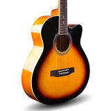 Kadence Guitar Frontier Series, Acoustic Guitar with Die Cast Keys, Guitars (Sunburst Guitar Combo)