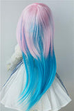JD106 8-9inch 9-10inch MAGA BJD Doll Wigs Kanekalon Fiber Doll Wigs (Pink+Blue, 8-9inch)