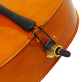 4/4 Acoustic Cello + Case + Bow + Rosin Wood Color Beautiful Varnish Finishing (Natural color)