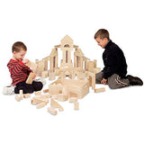 Melissa & Doug Standard Unit Solid-Wood Building Blocks with Wooden Storage Tray, Developmental