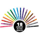 Inc, Glitter Markers, 18 Total Assorted Colors