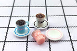 Nuanmu Miniature Drink Bottles Wine Bottles Dollhouse Cake Decorations Pretend Play Kitchen Game Party Toys (Coffee Cup Set)