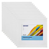FIXSMITH Painting Canvas Panels - 10x10 Inch Canvas Board Super Value 12 Pack,100% Cotton,Square Canvas Panel,Acid Free,Artist Canvas Boards for Professionals,Hobby Painters,Students & Kids.