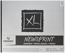 Canson XL Series Newsprint Paper Pad, for Charcoal and Pencil, Fold Over, 30 Pound, 14 x 17 Inch,