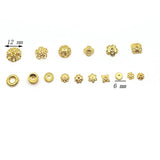 180-210pcs Bead Caps&Spacer Beads Metal Mix Golden 6-12 mm for Bracelet Necklace Jewelry Making