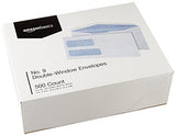 AmazonBasics AMZ92W #9 Double Window Envelopes, White, 500 ct