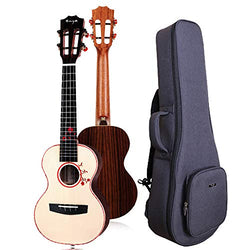 Enya Concert Ukulele 23 Inch Solid Engelmann Spruce Top with Solid Rosewood Back and Sides Include Gig Bag(EUC-S1)