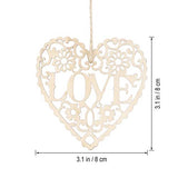 Tinksky Heart Wooden Embellishments Crafts Hanging Ornament for Wedding Valentine's Day gift DIY,