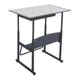 Safco Products AlphaBetter Adjustable-Height Desk, , 36"W x 24"D Premium Desktop, Book Box, Swinging Footrest Bar