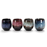 Lxuwbd Jianzhan Ceramic Teacup, Kung Fu Tea Set, Coffee cup，Yerba Mate Set - Ceramic Mate CupSet of 4 (4 colors)