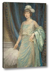 Portrait of Mrs. Norman Holbrook by Frank Dicksee - 7" x 10" Gallery Wrap Giclee Canvas Print - Ready to Hang
