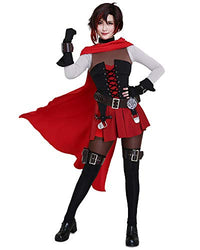 miccostumes Women's Volume 7 Ruby Rose Cosplay Costume with Cloak and Belts Set (Small)