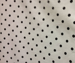 Small Polka Dot Poly Cotton Black Dots on White 58 Inch Fabric By the Yard (F.E.®)