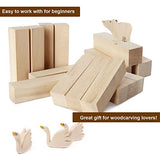 40 PCS Basswood Carving Blocks, 4" x 1" x 1" Unfinished Wood Blocks for Carving, Wooden Cubes Soft Solid Wooden for Beginners or Expert Carvers and Whittling