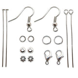 TOAOB Silver Jewelery Making Starter Kits findings Lobster Clasp Jump Rings Earring Hook Spacer