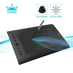 Huion H610 Pro V2 Graphic Drawing Tablet Tilt Function Battery-Free Stylus and 8192 Pen Pressure