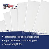 Bundle with U.S. Art Supply Professional 36 Color Set of Art Oil Paint in Large 18ml Tubes & 8 x 10 inch Stretched Canvas Super Value 10-Pack - Professional White Blank 3/4" Profile Heavy-Weight Gesso