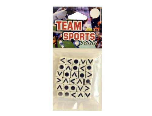 Darice Alphabet V - Cube - White with Black Letters - 6mm Alpha Beads, 36 Piece