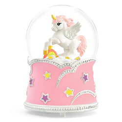 Unicorn Snow Globe Music Box- Anniversary Birthday Valentine for Wife Girlfriend Musical Box with Lights Present to Daughter Mom Kids Play Castle in The Sky