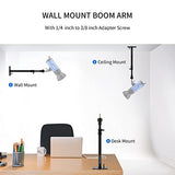 Selens Photography Studio Wall Mount, Camera Wall Ceiling Mount Boom Arm Up to 22" for Photo Video Monolights, Umbrellas, Reflectors, Overhead with 3/8" 1/4" Thread