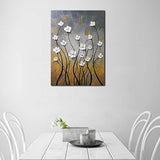 Wieco Art Morning Dancing 100% Hand Painted Oil Paintings Abstract Canvas Wall Art Modern Stretched Flowers Artwork Ready to Hang for Living Room Home Decorations and Wall Decor FL1091-6090