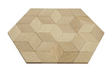 2.3"x1.34" Wood Diamond Shape Unfinished Wood Mosaic Tile - 30 pcs